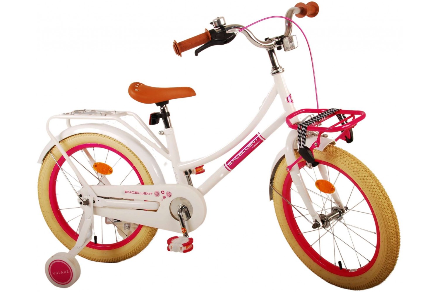 Volare Excellent Kinderfahrrad 18 Zoll Mädchen Weiß