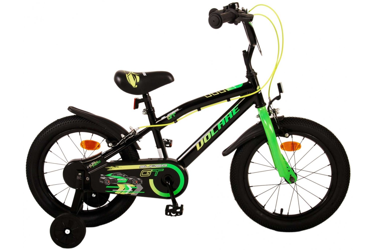 Volare Super GT Kinderfahrrad 16 Zoll Jungen Grün | 2 Handbremsen