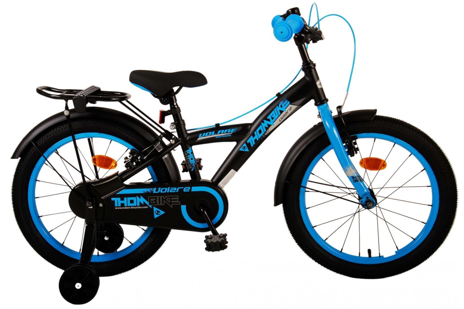 Volare Thombike Kinderfahrrad 18 Zoll Jungen Schwarz Blau | 2 Handbremsen