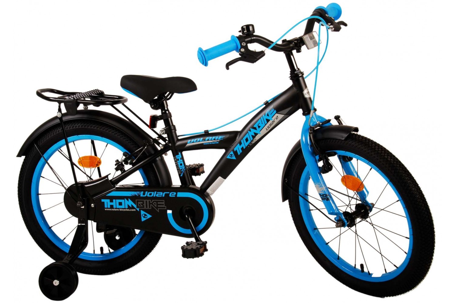 Volare Thombike Kinderfahrrad 18 Zoll Jungen Schwarz Blau | 2 Handbremsen