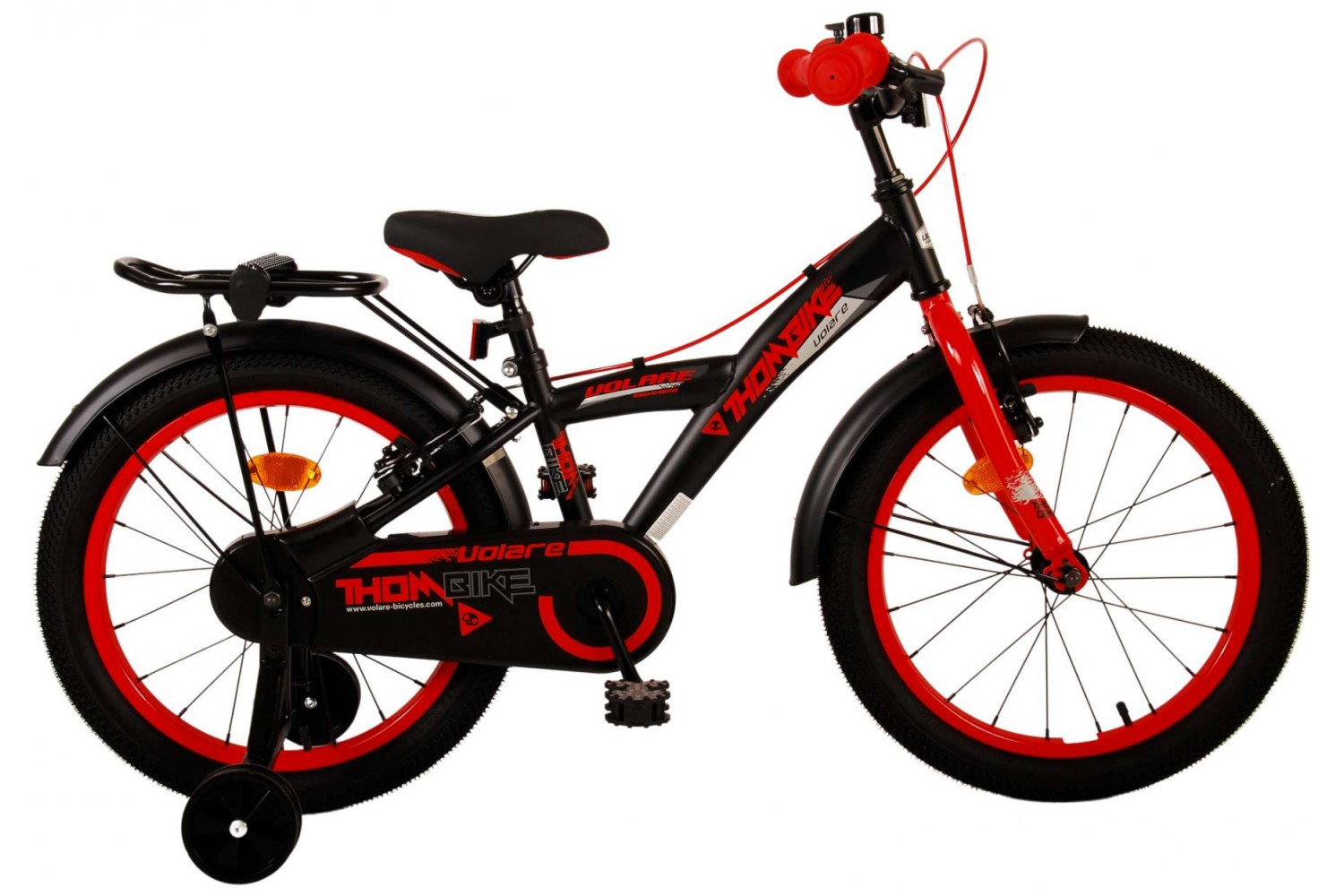 Volare Thombike Kinderfahrrad 18 Zoll Jungen Schwarz Rot | 2 Handbremsen