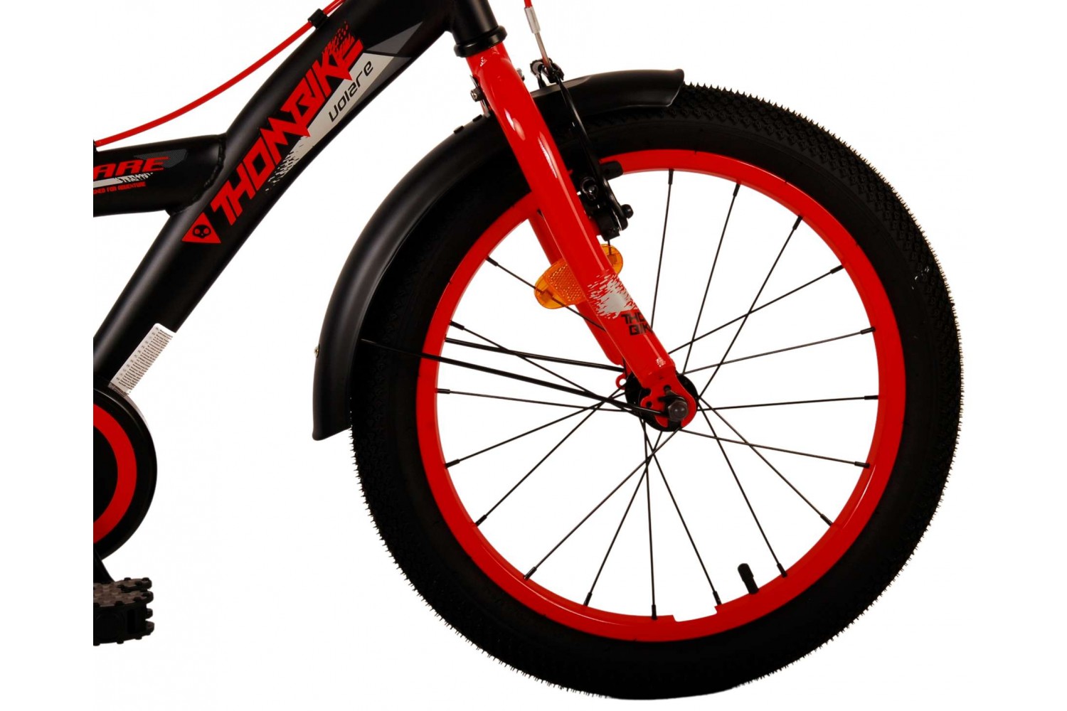 Volare Thombike Kinderfahrrad 18 Zoll Jungen Schwarz Rot | 2 Handbremsen