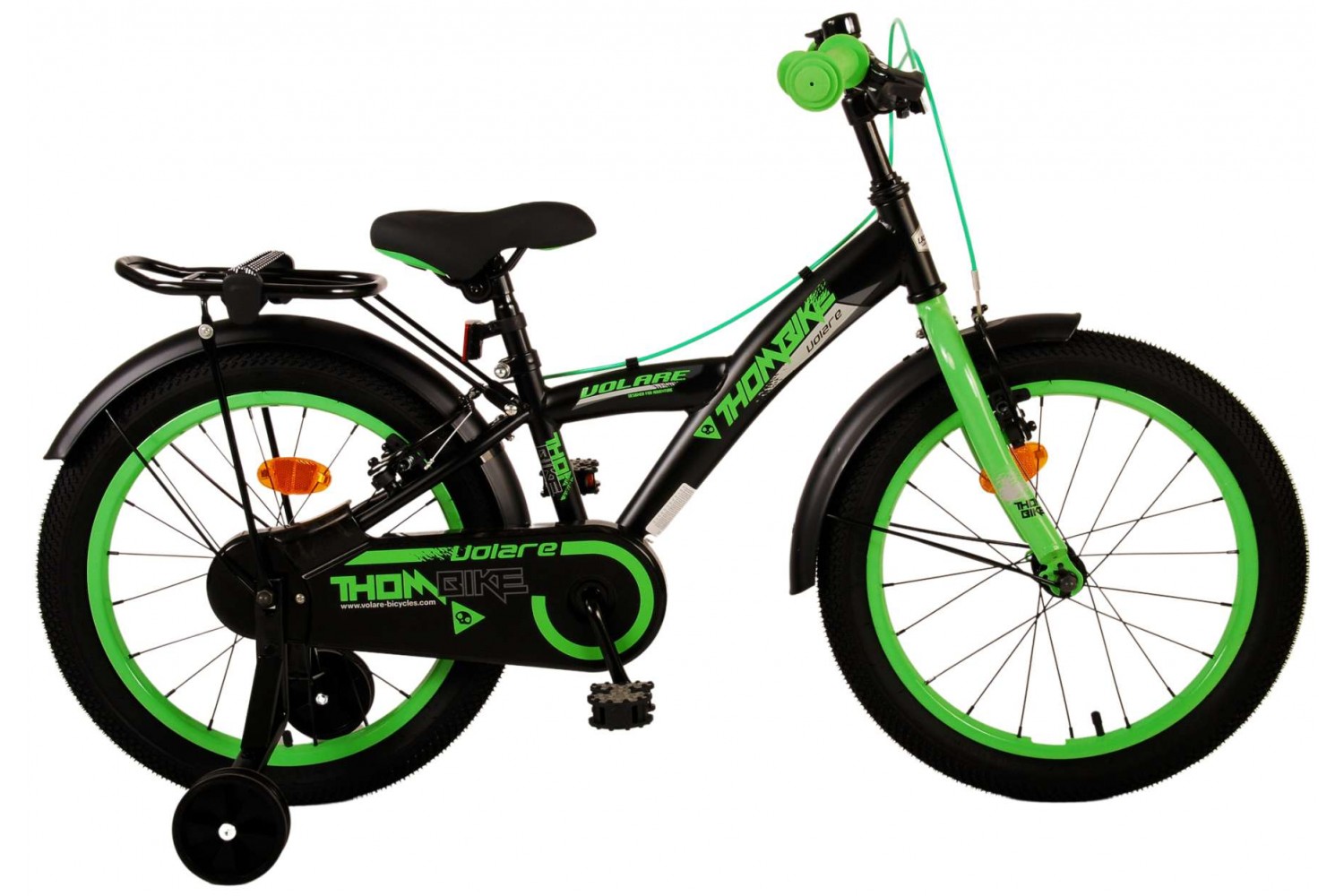 Volare Thombike Kinderfahrrad 18 Zoll Jungen Zoll Schwarz Grün | 2 Handbremsen