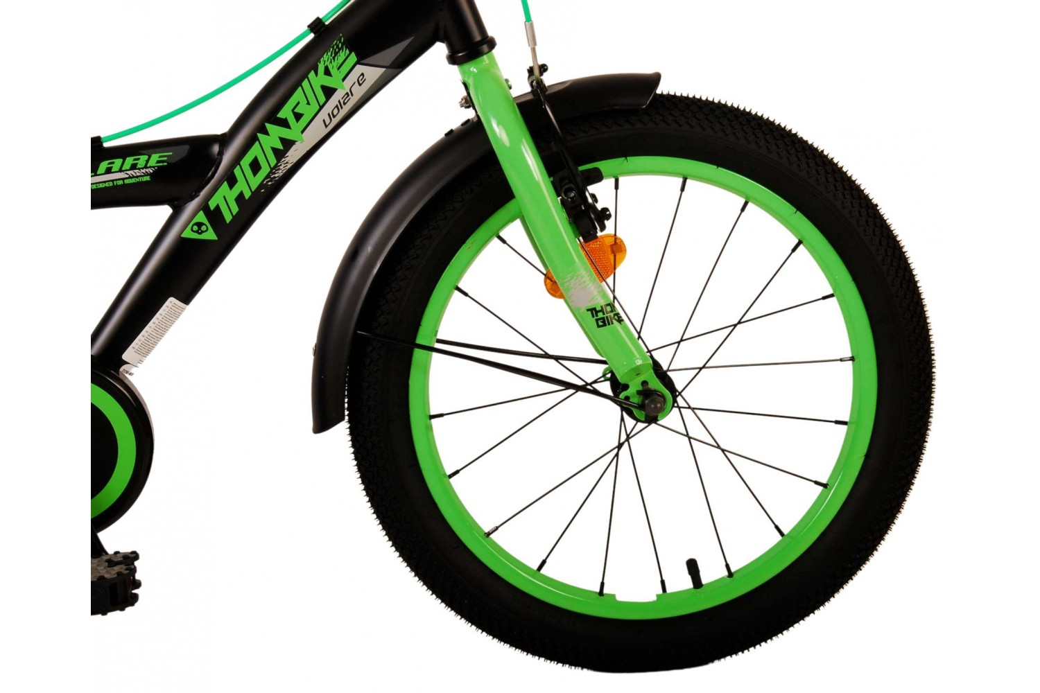 Volare Thombike Kinderfahrrad 18 Zoll Jungen Zoll Schwarz Grün | 2 Handbremsen