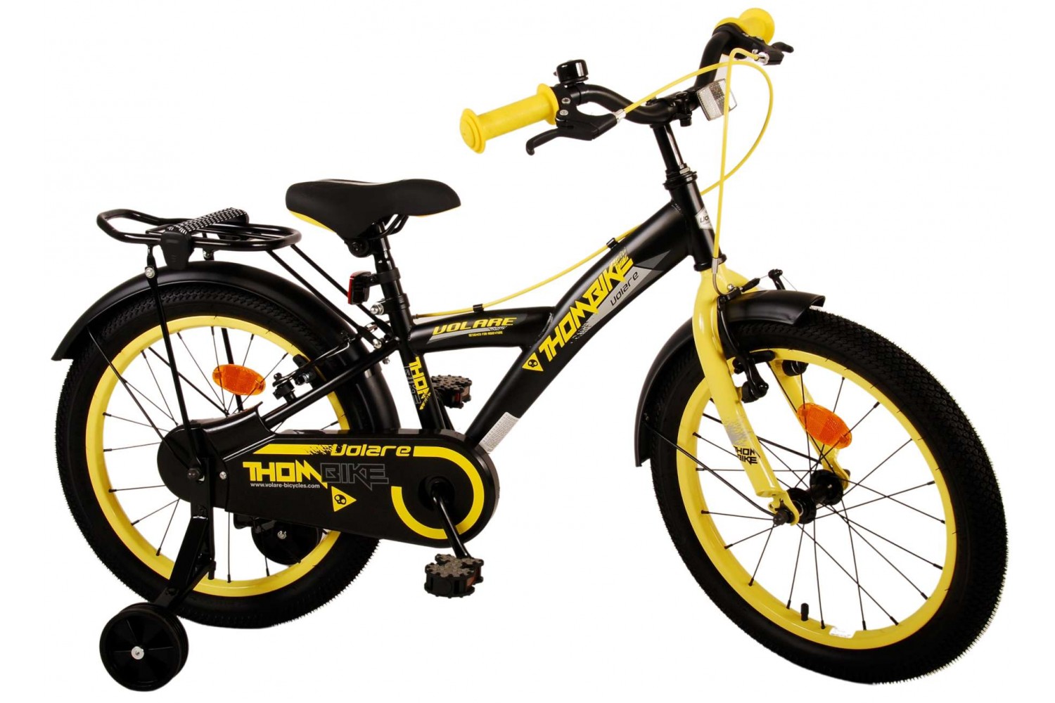 Volare Thombike Kinderfahrrad 18 Zoll Jungen Schwarz Gelb | 2 Handbremsen