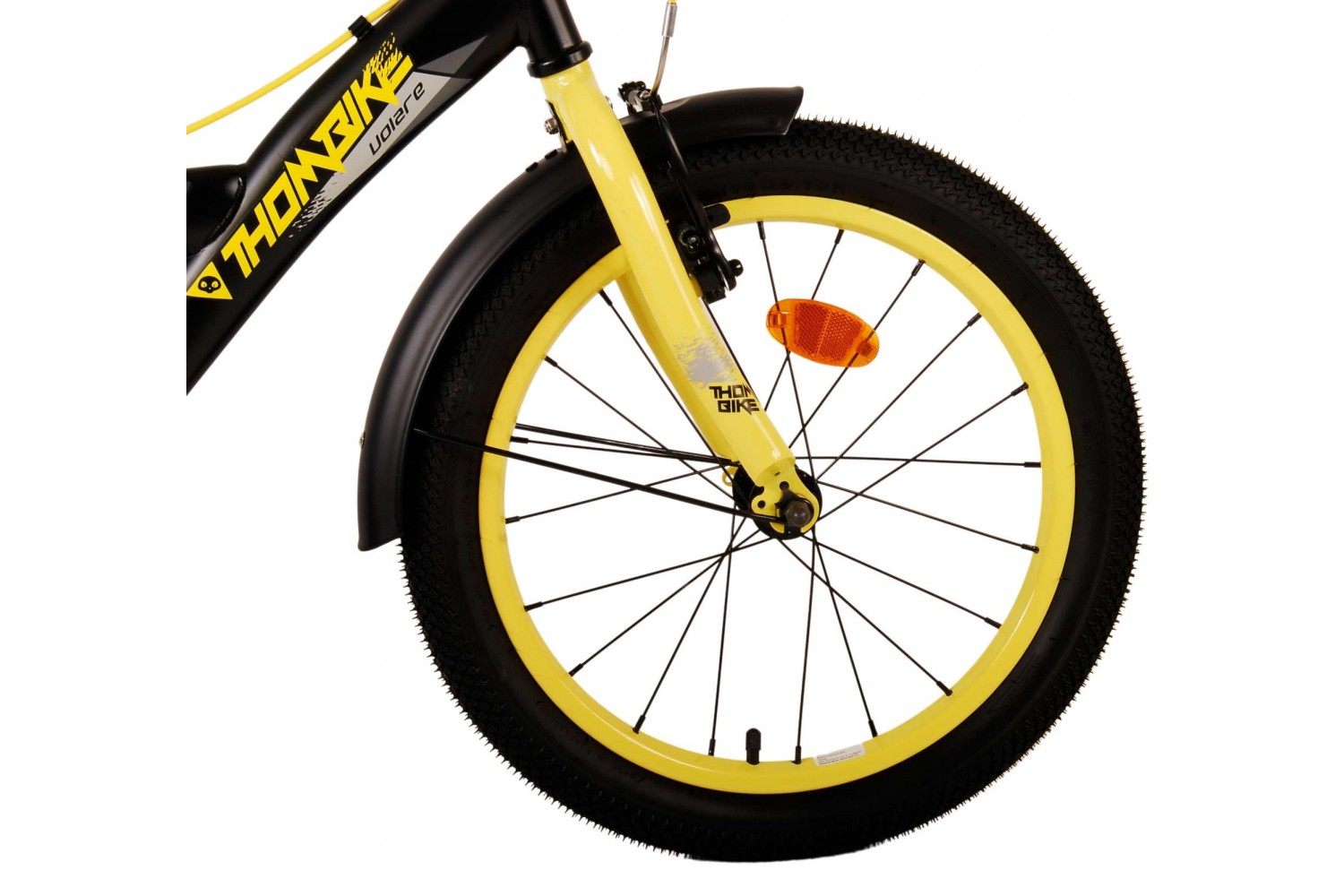 Volare Thombike Kinderfahrrad 18 Zoll Jungen Schwarz Gelb | 2 Handbremsen