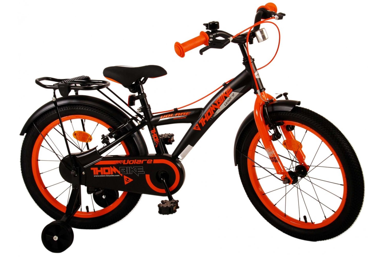 Volare Thombike Kinderfahrrad 18 Zoll Jungen Schwarz Orange | 2 Handbremsen