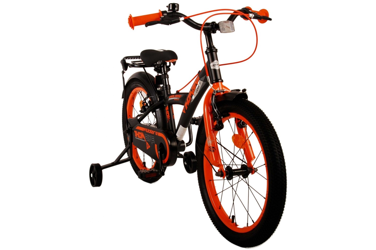 Volare Thombike Kinderfahrrad 18 Zoll Jungen Schwarz Orange | 2 Handbremsen