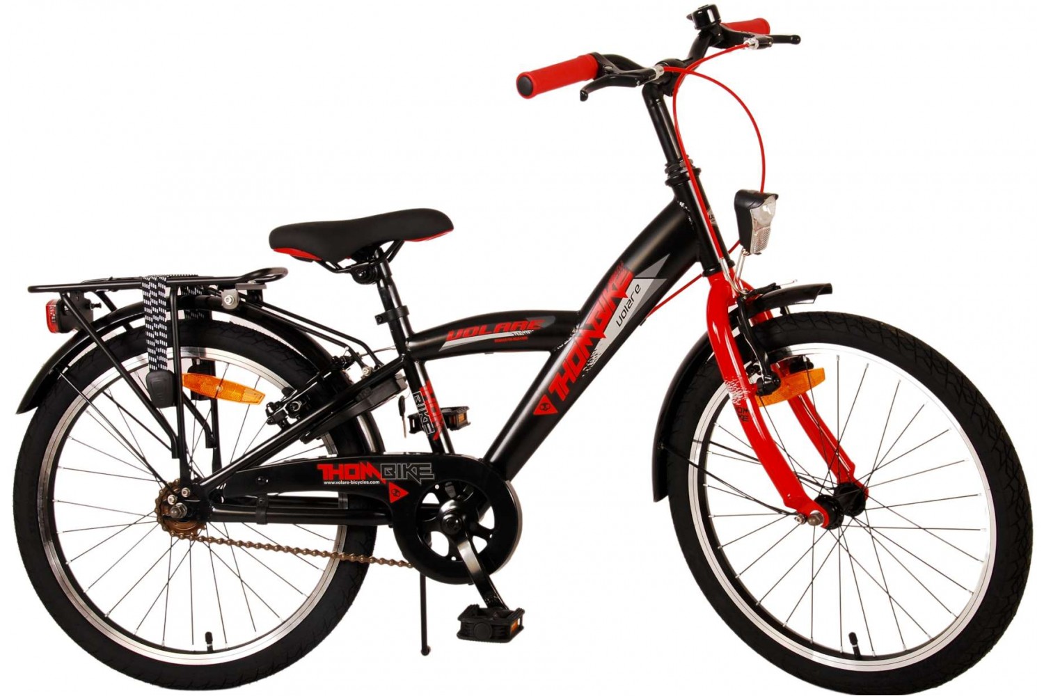 Volare Thombike Kinderfahrrad 20 Zoll Jungen Schwarz Rot | 2 Handbremsen