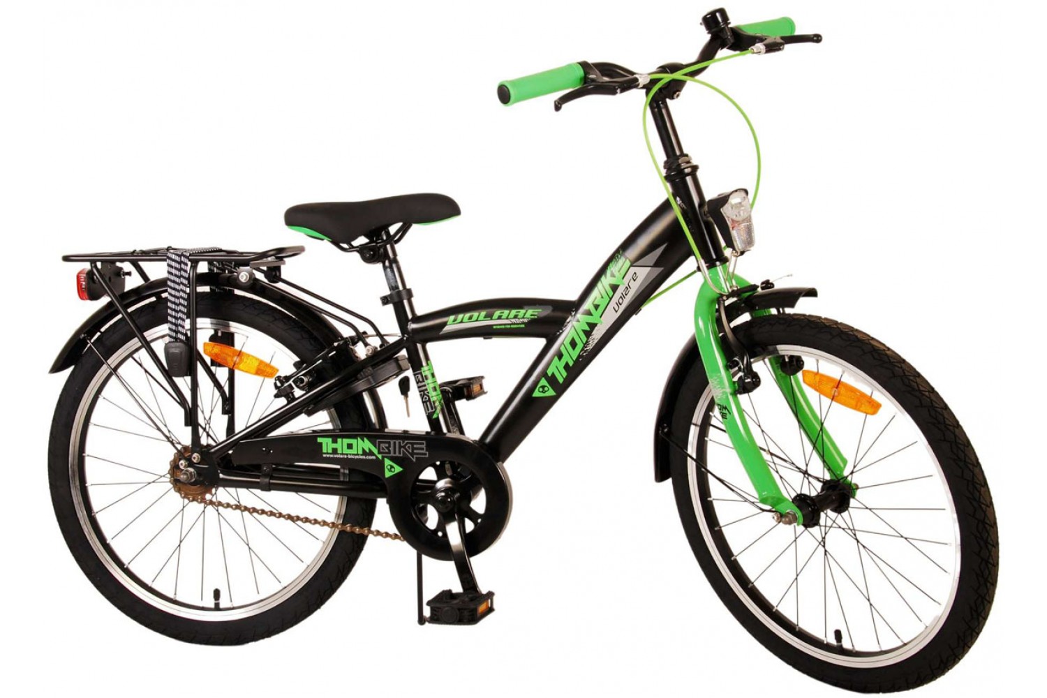 Volare Thombike Kinderfahrrad 20 Zoll Jungen Schwarz Grün | 2 Handbremsen