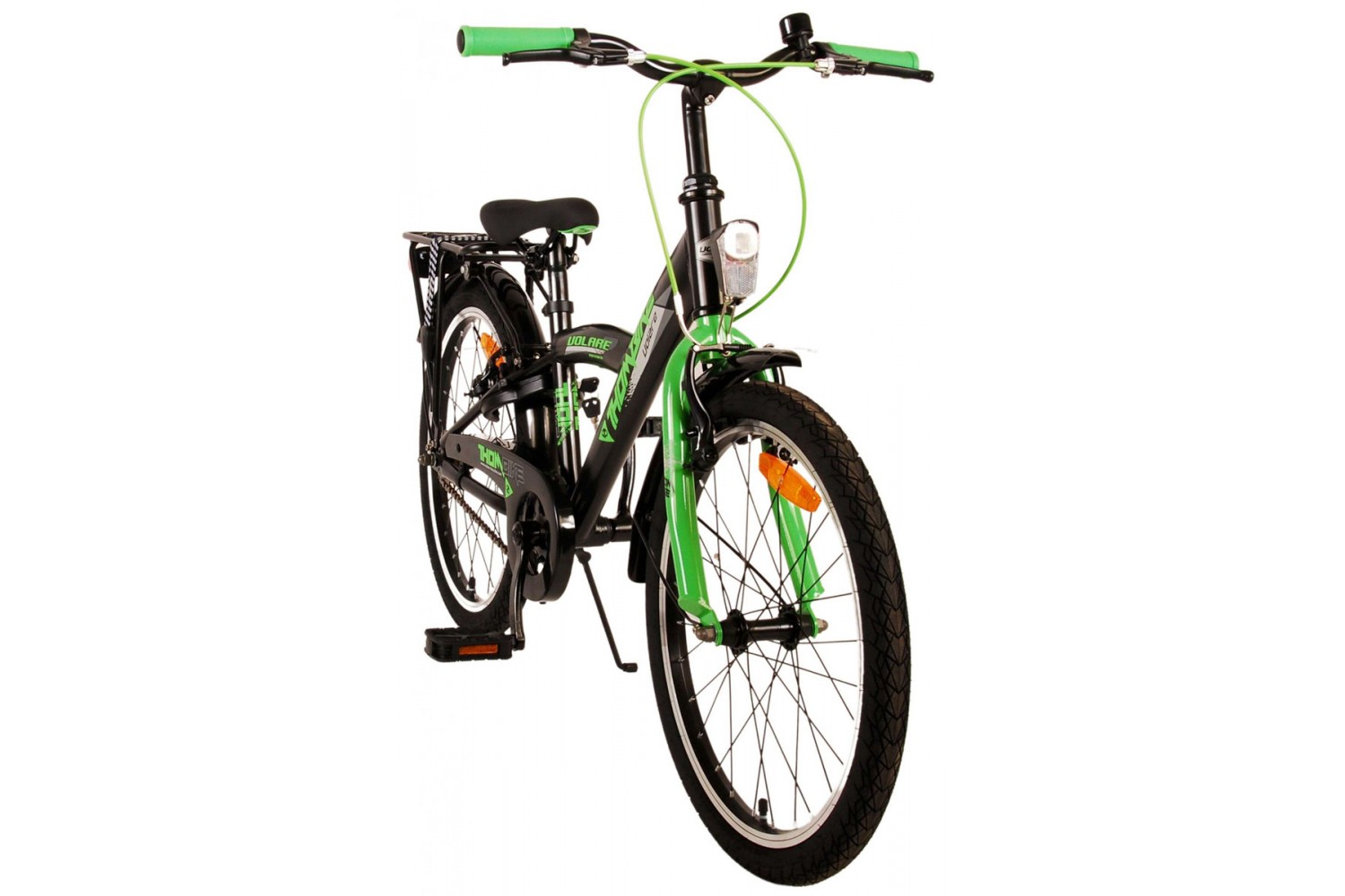 Volare Thombike Kinderfahrrad 20 Zoll Jungen Schwarz Grün | 2 Handbremsen