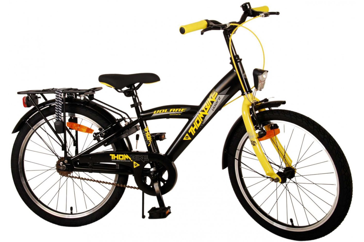 Volare Thombike Kinderfahrrad 20 Zoll Jungen Schwarz Gelb | 2 Handbremsen