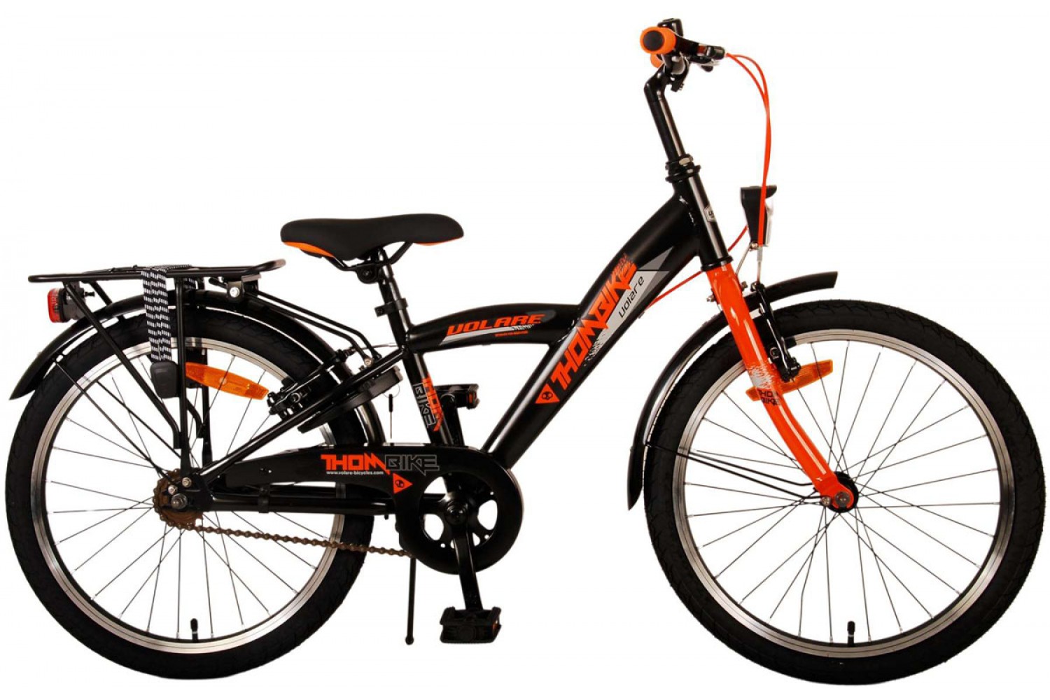 Volare Thombike Kinderfahrrad 20 Zoll Jungen Schwarz Orange | 2 Handbremsen