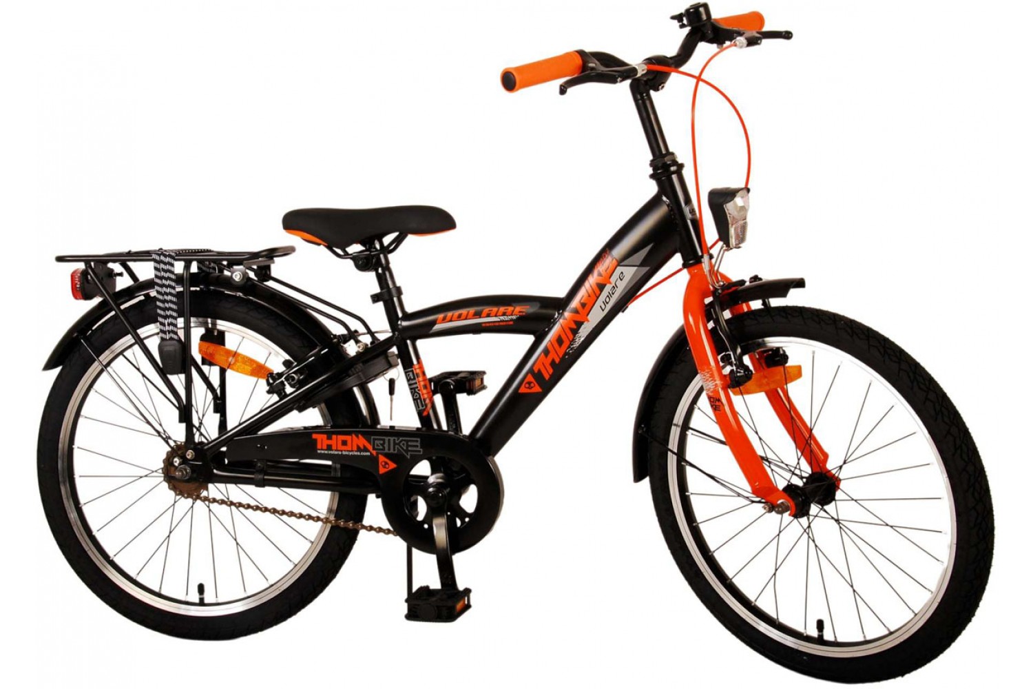 Volare Thombike Kinderfahrrad 20 Zoll Jungen Schwarz Orange | 2 Handbremsen