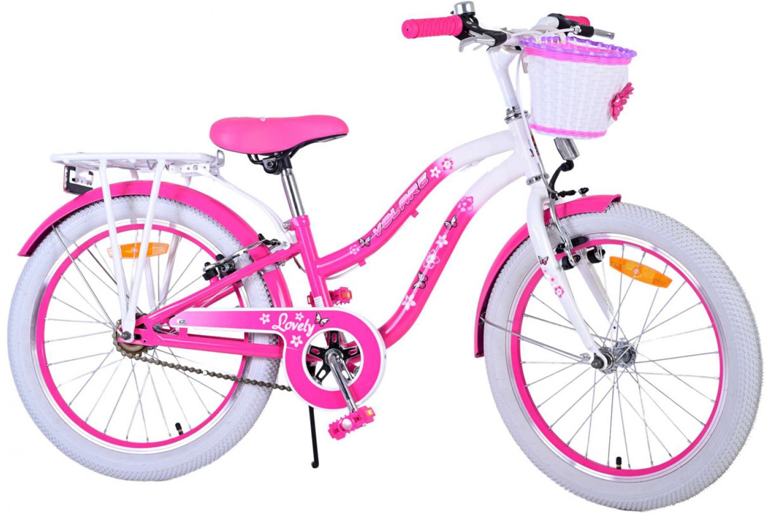 Volare Lovely Kinderfahrrad 20 Zoll Mädchen Rosa | 2 Handbremsen