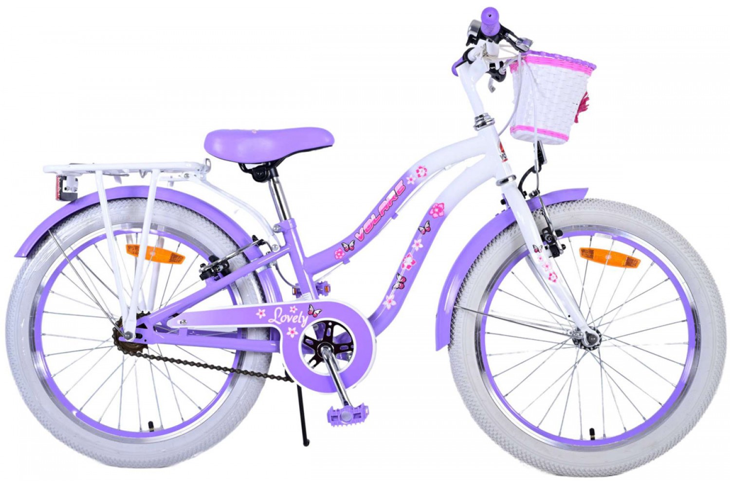 Volare Lovely Kinderfahrrad 20 Zoll Mädchen Lila | 2 Handbremsen