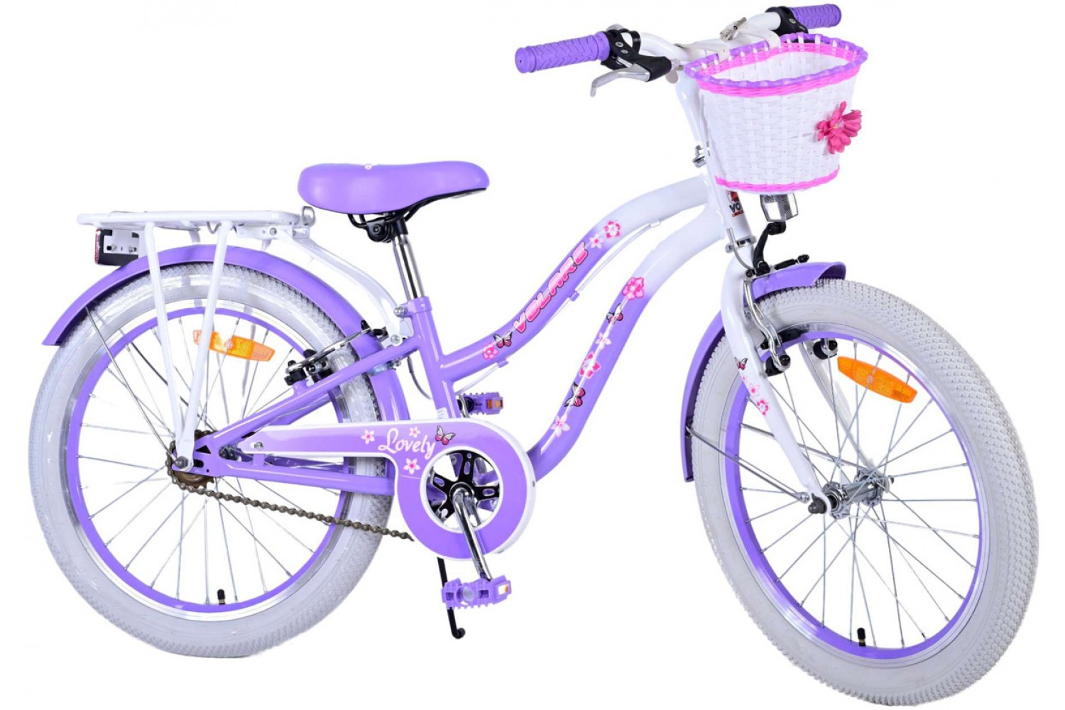 Volare Lovely Kinderfahrrad 20 Zoll Mädchen Lila | 2 Handbremsen