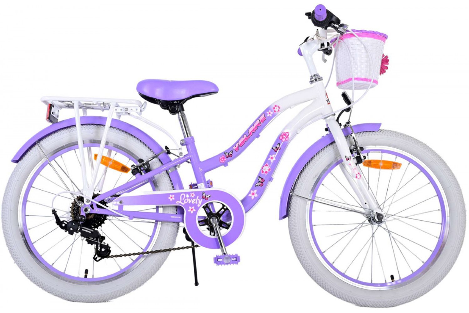 Volare Lovely Kinderfahrrad 20 Zoll Mädchen Lila 7 Gänge