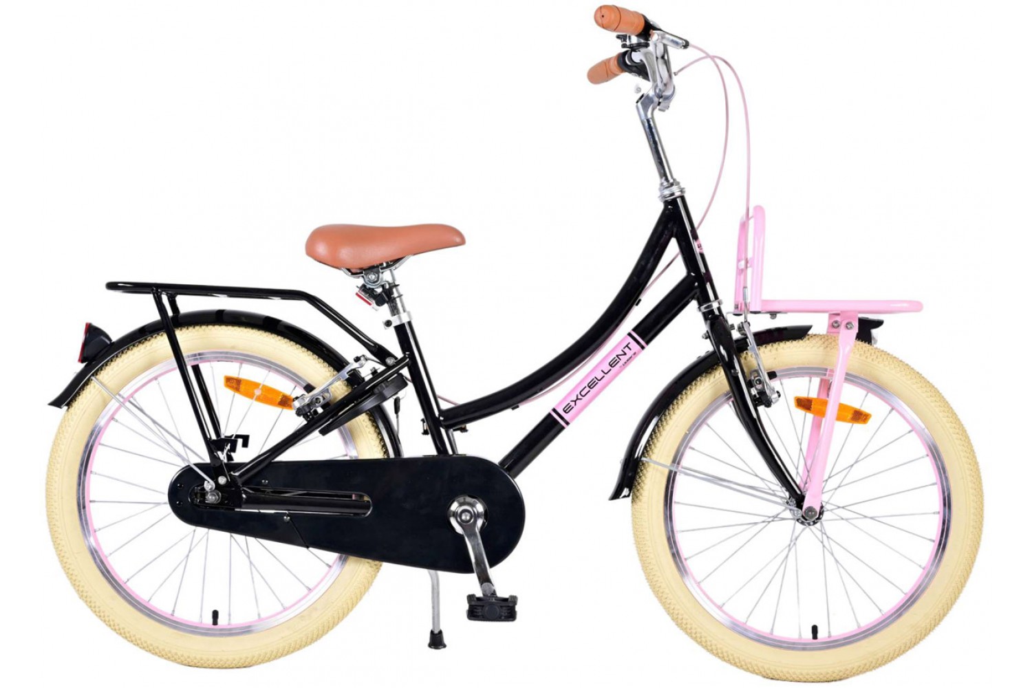 Volare Excellent Kinderfahrrad 20 Zoll Mädchen Schwarz | 2 Handbremsen