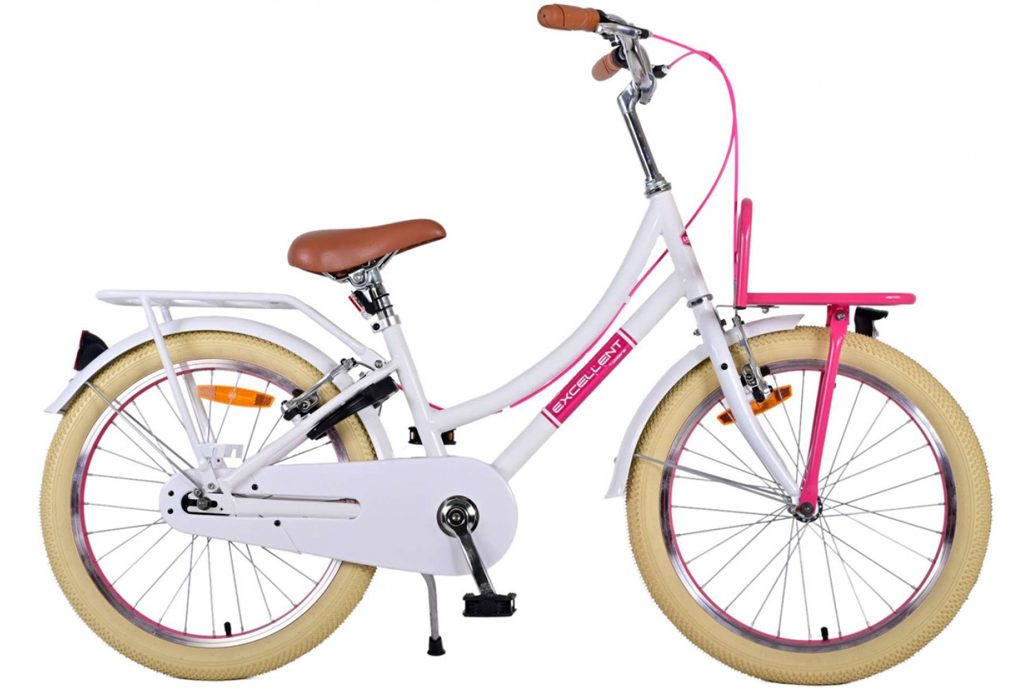 Volare Excellent Kinderfahrrad 20 Zoll Mädchen Weiß | 2 Handbremsen