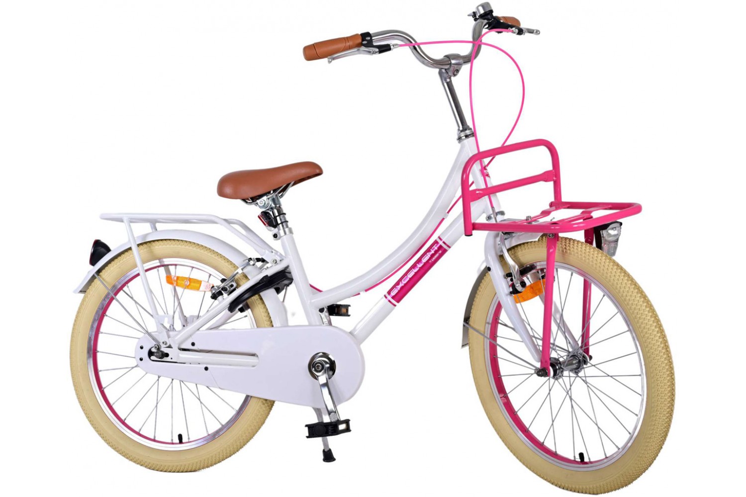 Volare Excellent Kinderfahrrad 20 Zoll Mädchen Weiß | 2 Handbremsen