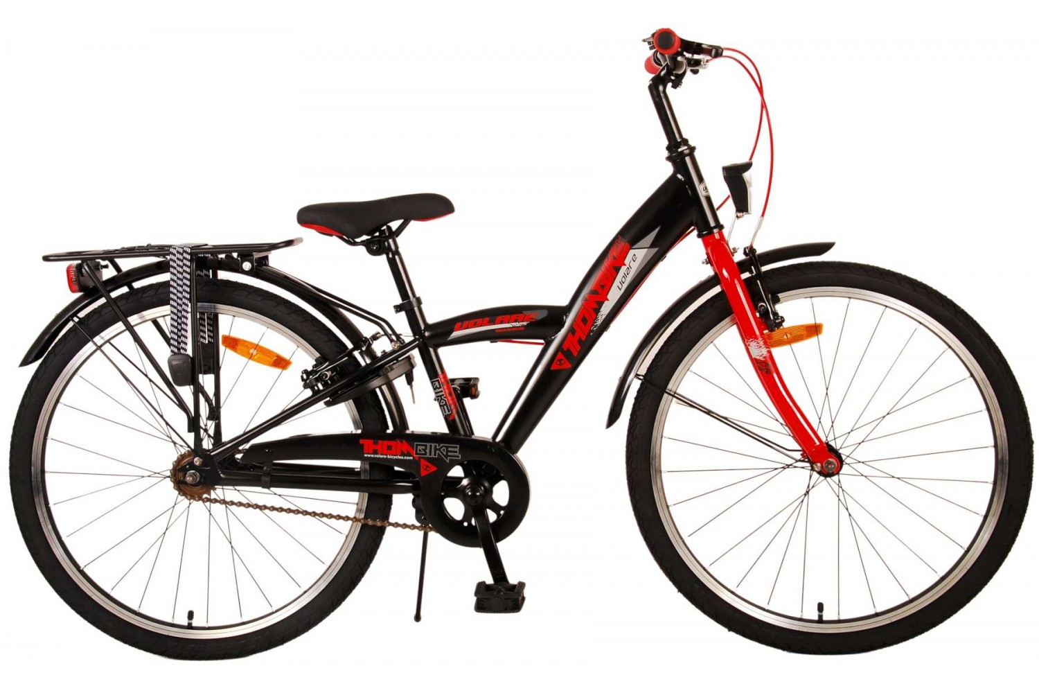 Volare Thombike Kinderfahrrad 24 Zoll Jungen Schwarz Rot | 2 Handbremsen