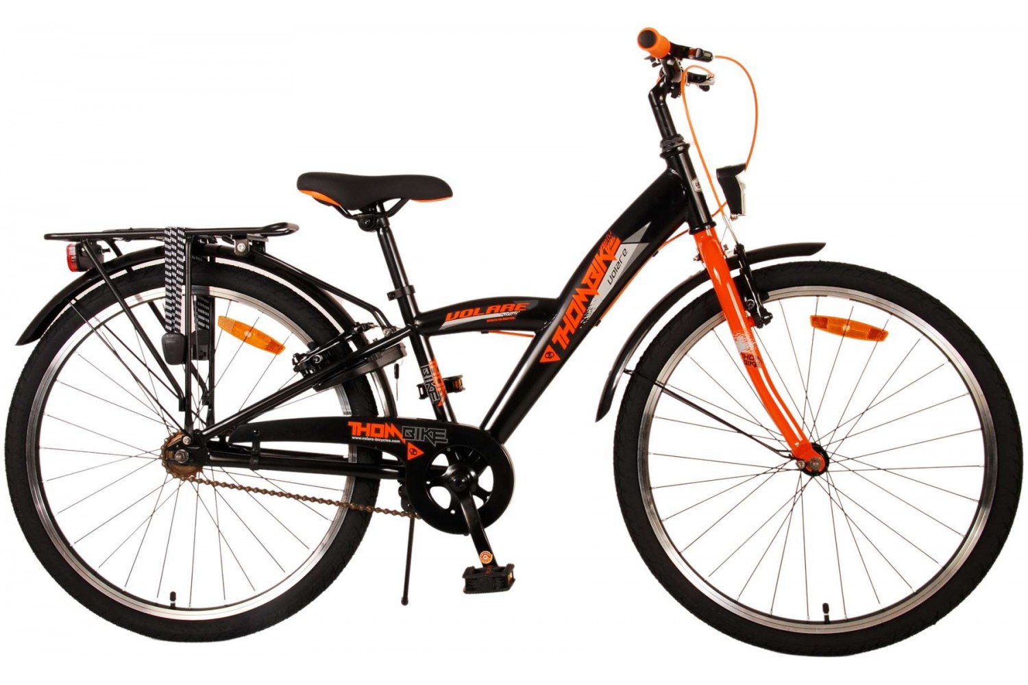 Volare Thombike Kinderfahrrad 24 Zoll Jungen Schwarz Orange | 2 Handbremsen