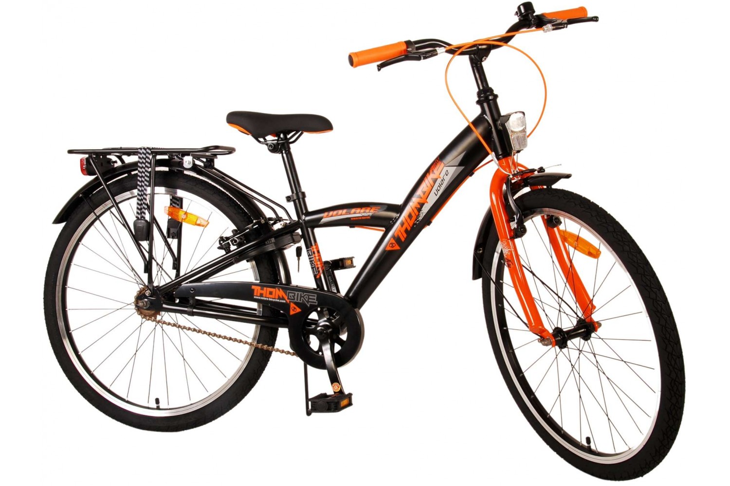 Volare Thombike Kinderfahrrad 24 Zoll Jungen Schwarz Orange | 2 Handbremsen