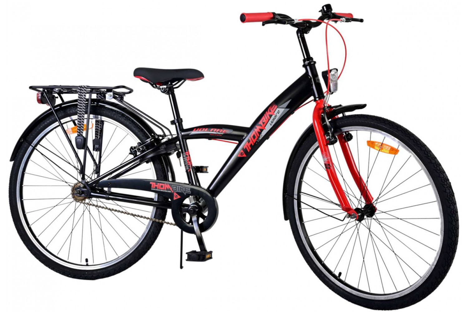 Volare Thombike Kinderfahrrad 26 Zoll Jungen Schwarz Rot | 2 Handbremsen