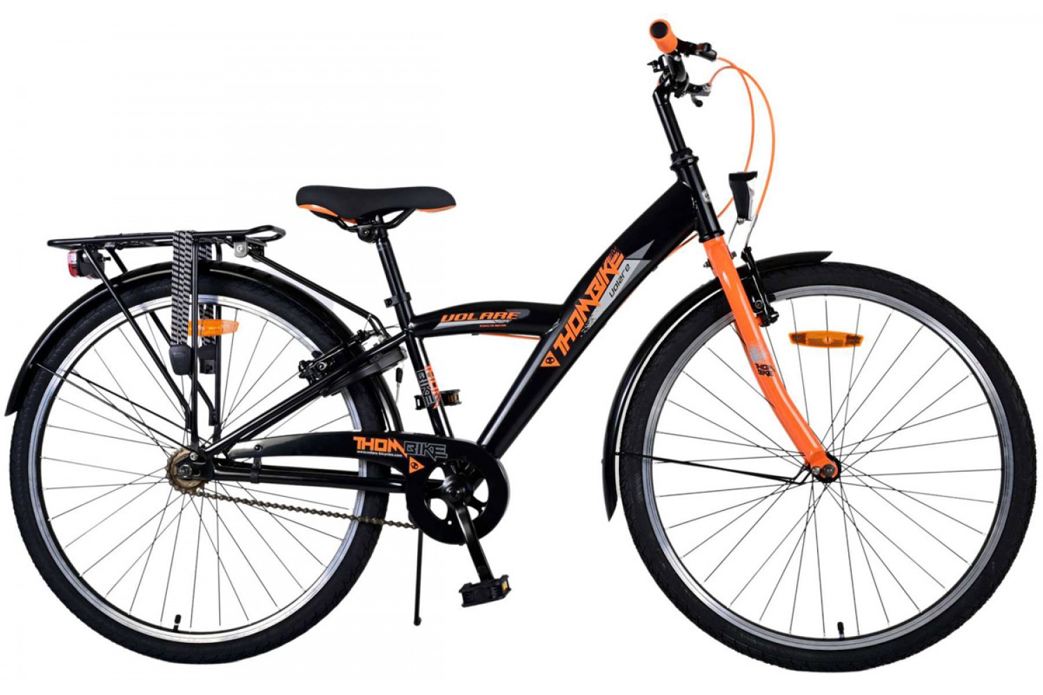 Volare Thombike Kinderfahrrad 26 Zoll Jungen Schwarz Orange | 2 Handbremsen