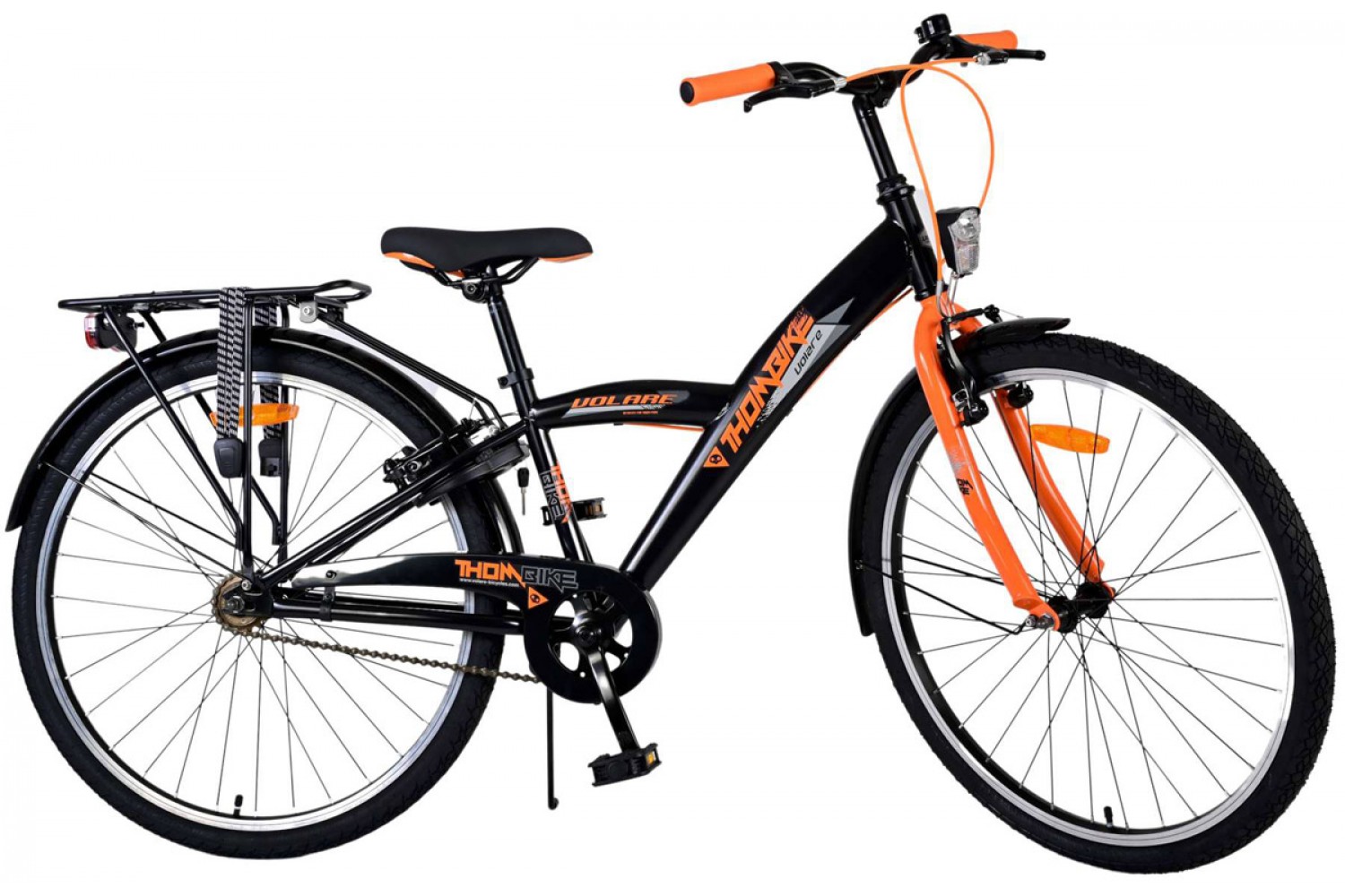 Volare Thombike Kinderfahrrad 26 Zoll Jungen Schwarz Orange | 2 Handbremsen