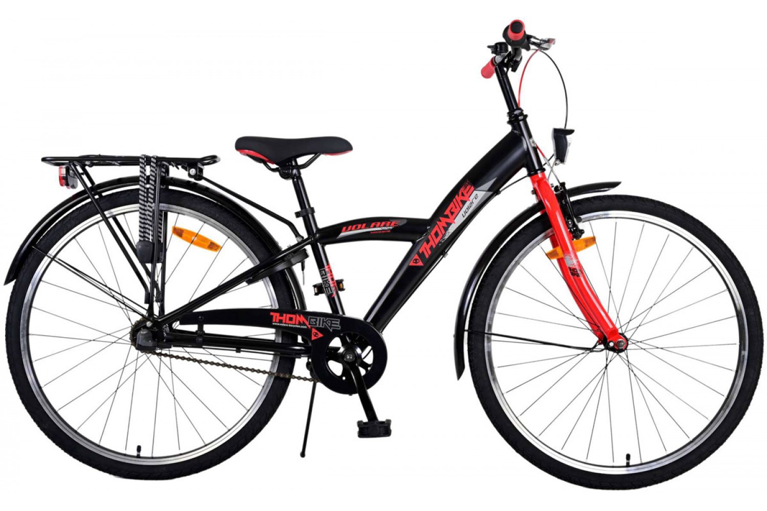 Volare Thombike 3V Jungenfahrrad 26 Zoll Schwarz Rot