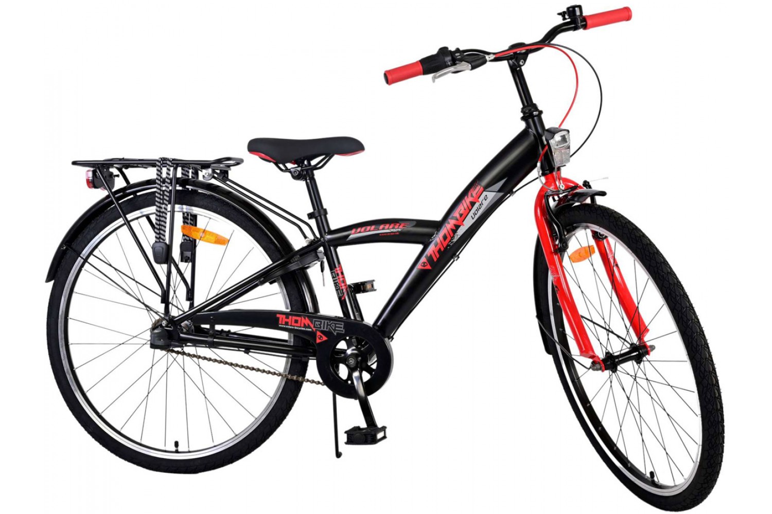 Volare Thombike 3V Jungenfahrrad 26 Zoll Schwarz Rot