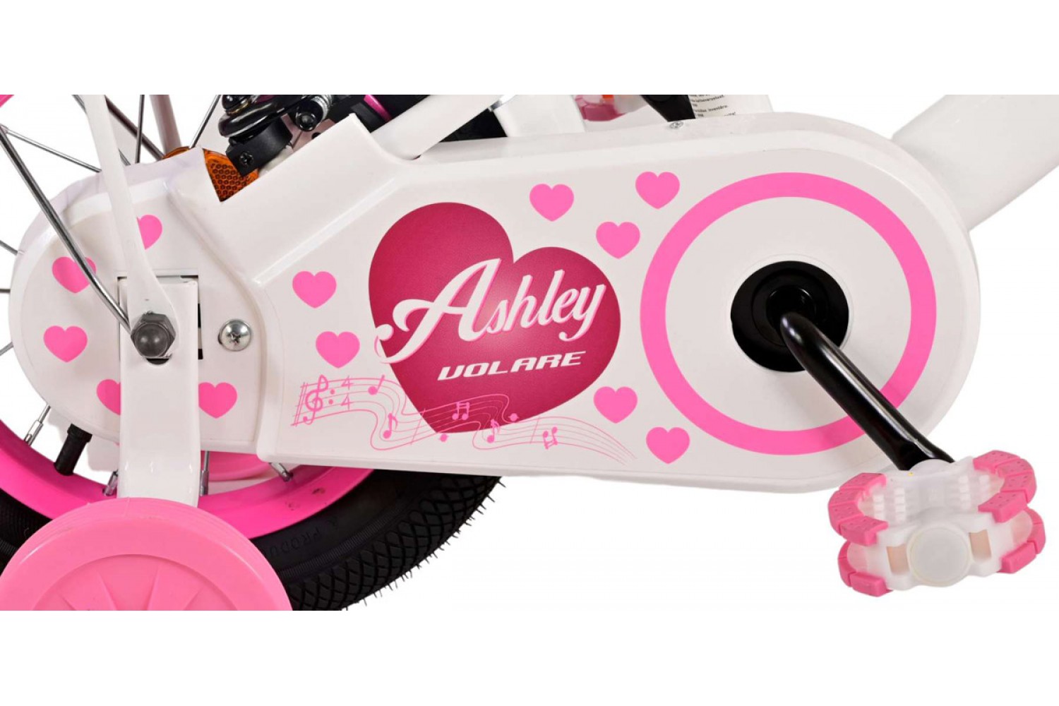 Volare Ashley Kinderfahrrad 12 Zoll Mädchen Weiß | 2 Handbremsen