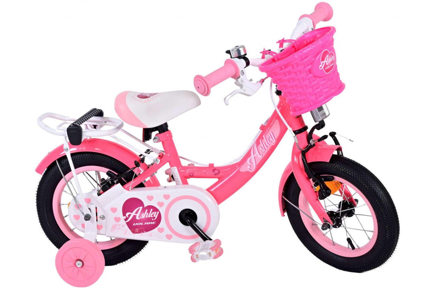 Volare Ashley Kinderfahrrad 12 Zoll Mädchen Rosa/Rot | 2 Handbremsen