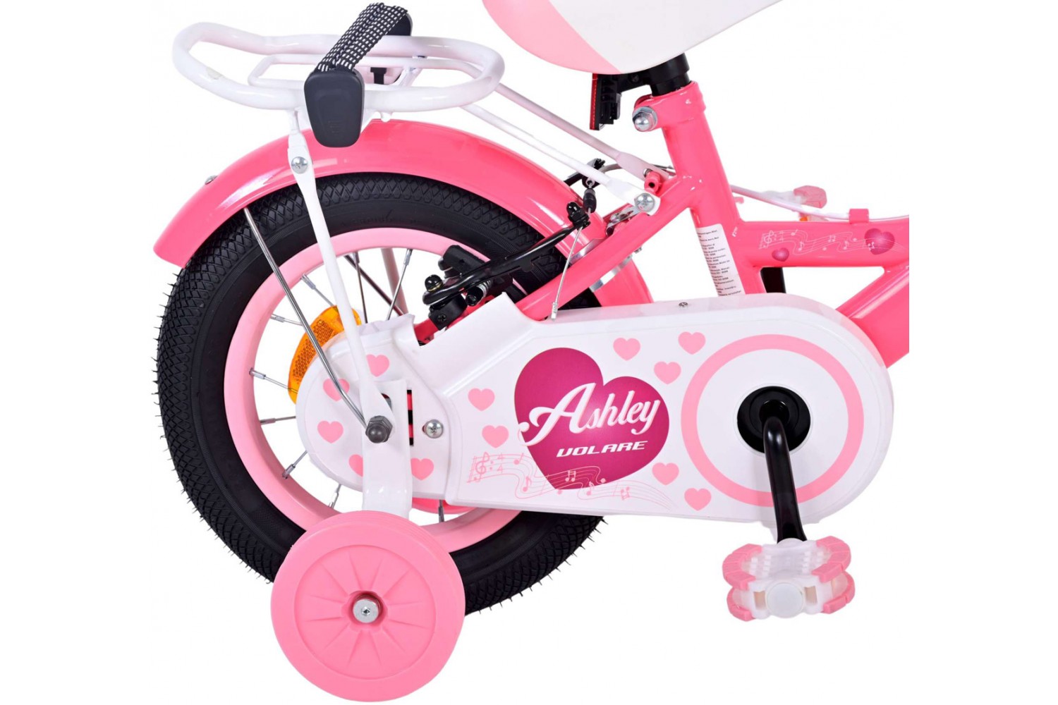 Volare Ashley Kinderfahrrad 12 Zoll Mädchen Rosa/Rot | 2 Handbremsen