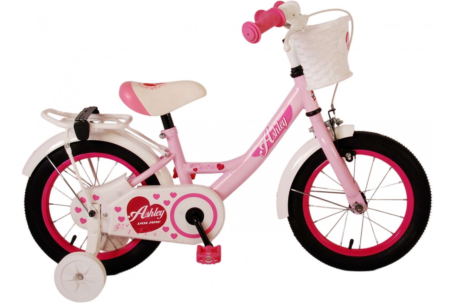 Volare Ashley Kinderfahrrad 14 Zoll Mädchen Weiß Rosa