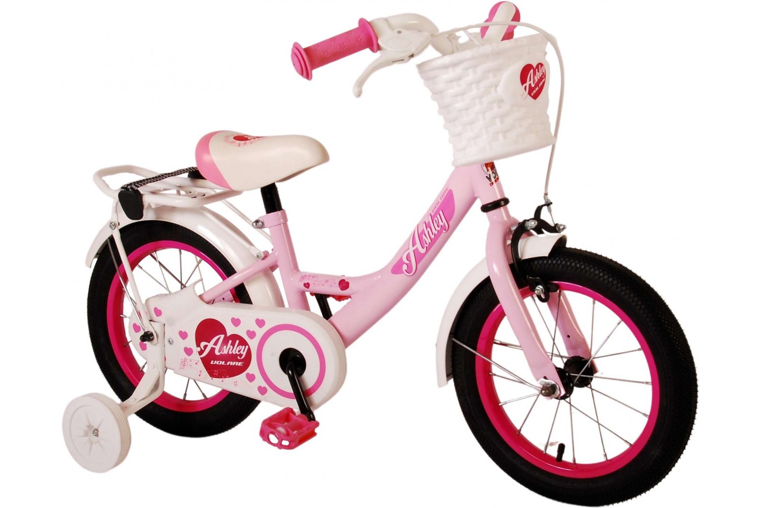 Volare Ashley Kinderfahrrad 14 Zoll Mädchen Weiß Rosa