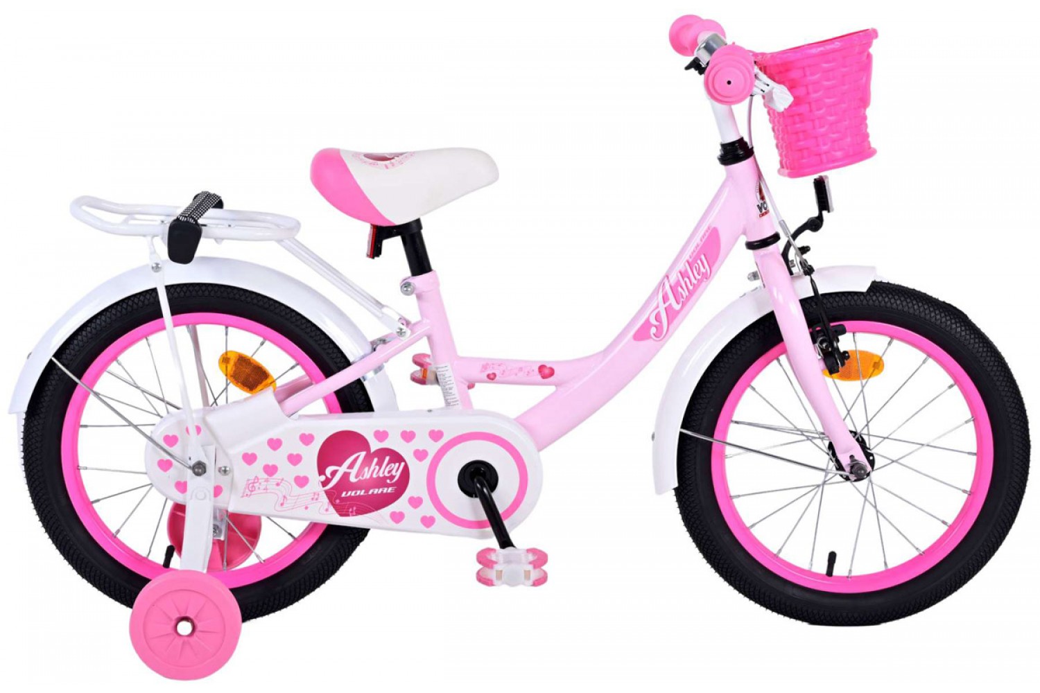 Volare Ashley Kinderfahrrad 16 Zoll Mädchen Weiß Rosa