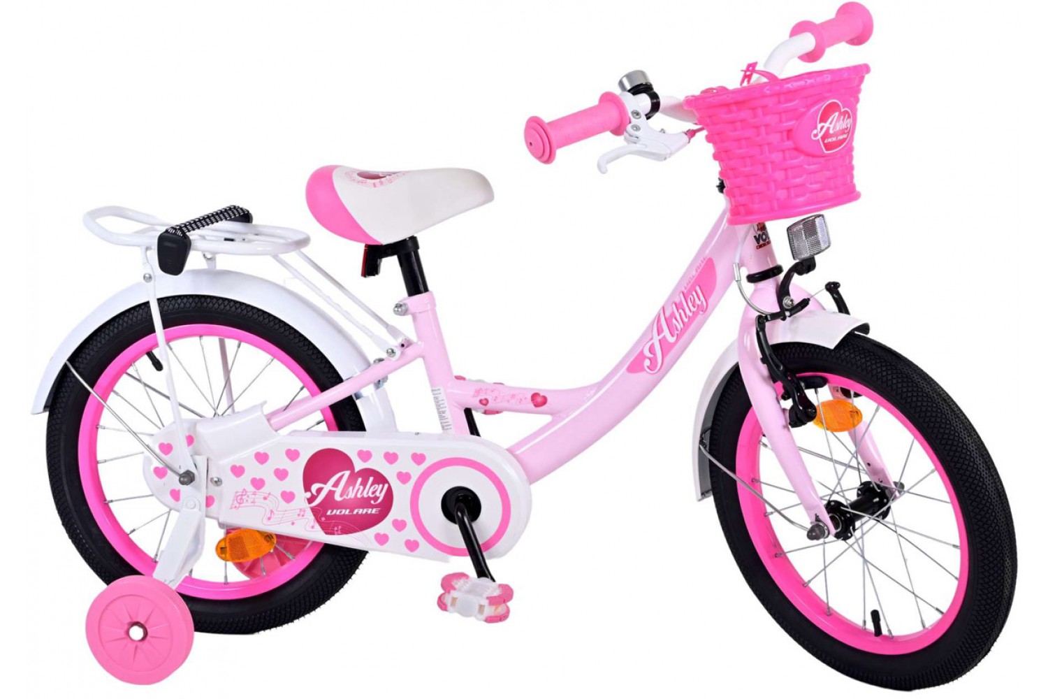 Volare Ashley Kinderfahrrad 16 Zoll Mädchen Weiß Rosa