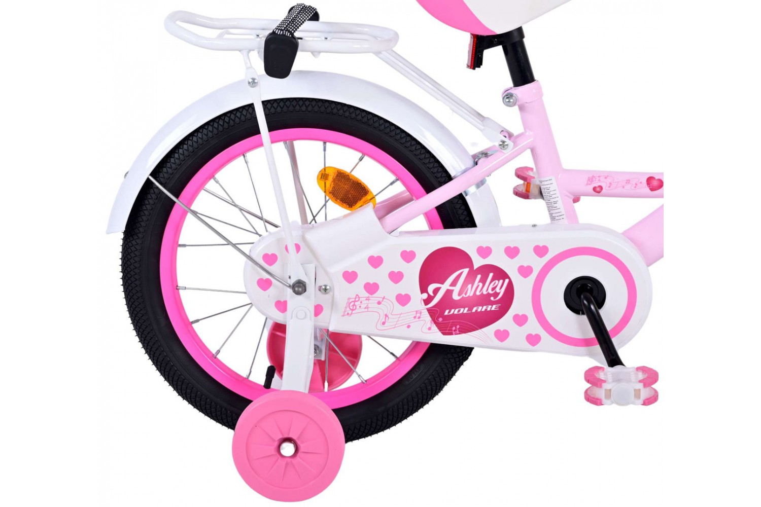 Volare Ashley Kinderfahrrad 16 Zoll Mädchen Weiß Rosa