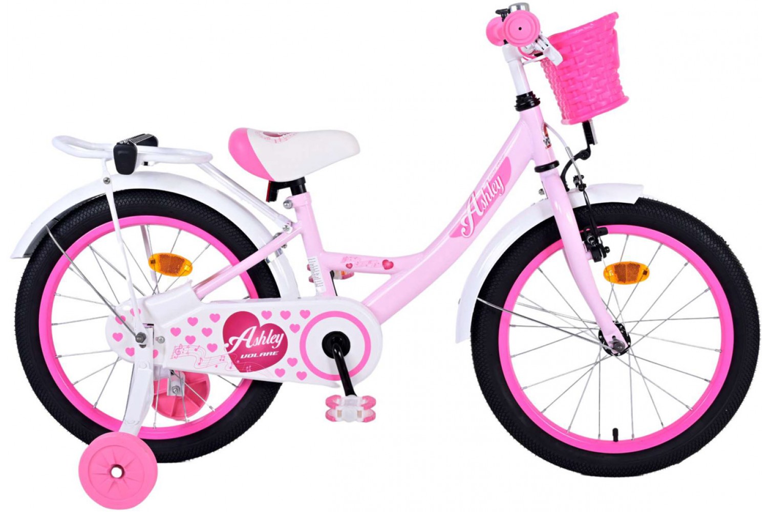 Volare Ashley Kinderfahrrad 18 Zoll Mädchen Weiß Rosa