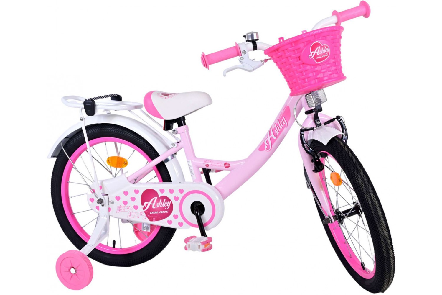 Volare Ashley Kinderfahrrad 18 Zoll Mädchen Weiß Rosa