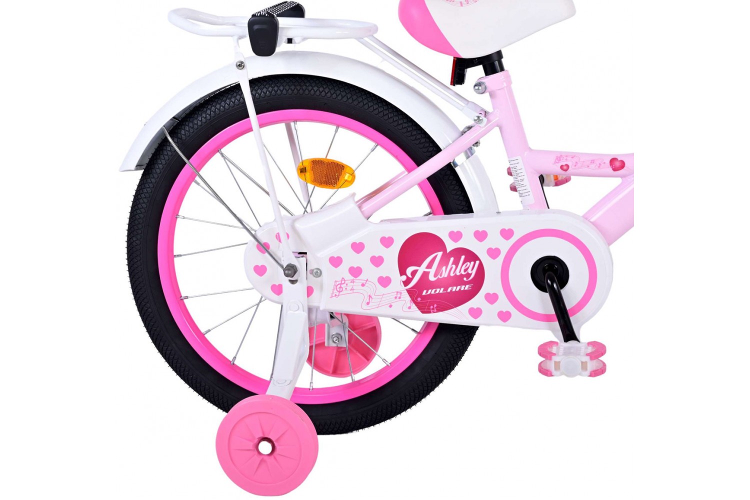 Volare Ashley Kinderfahrrad 18 Zoll Mädchen Weiß Rosa