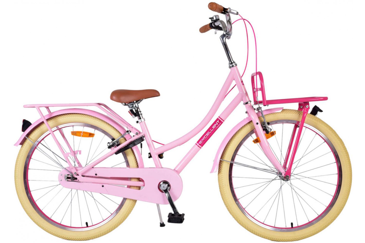 Volare Excellent Mädchenfahrrad 24 Zoll Rosa | 2 Handbremsen