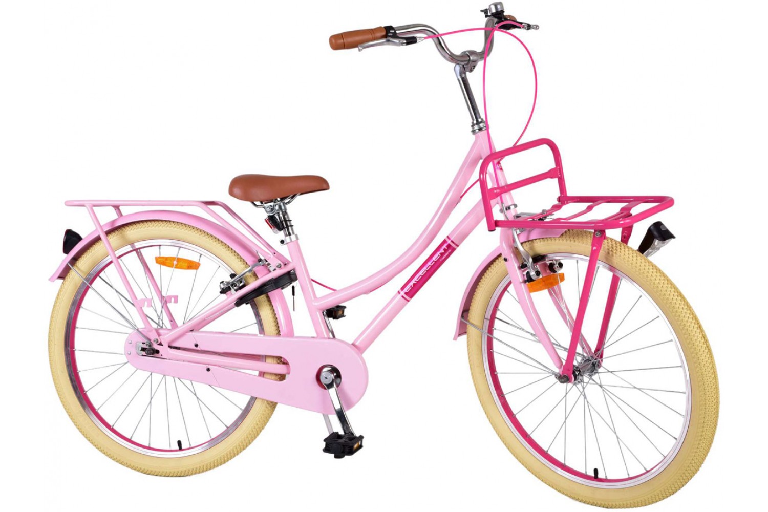 Volare Excellent Mädchenfahrrad 24 Zoll Rosa | 2 Handbremsen