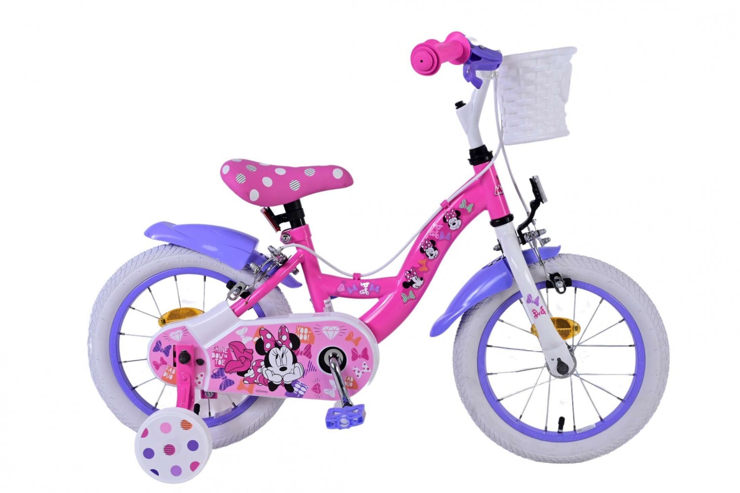 Disney Minnie Mädchenfahrrad 14 Zoll Rosa | 2 Handbremsen Disney Minnie Mädchenfahrrad 14 Zoll Rosa | 2 Handbremsen