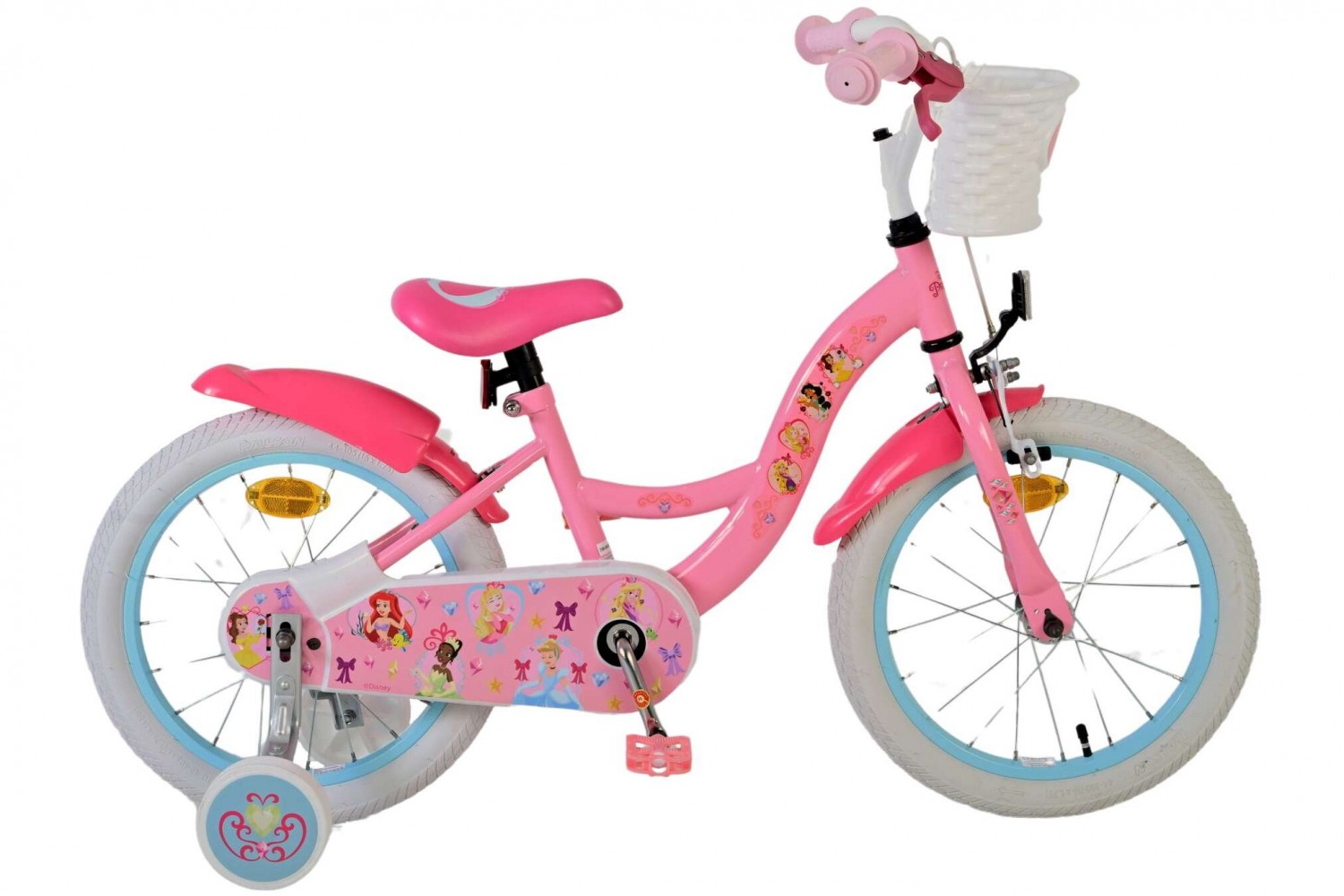 Disney Princess Mädchenfahrrad 16 Zoll Rosa | 2 Handbremsen