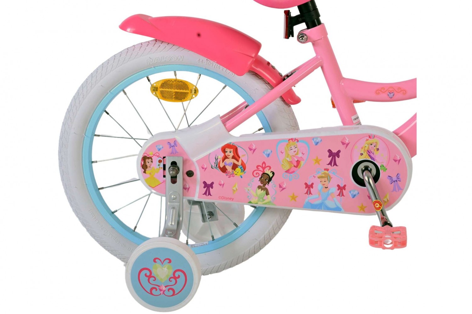 Disney Princess Mädchenfahrrad 16 Zoll Rosa | 2 Handbremsen