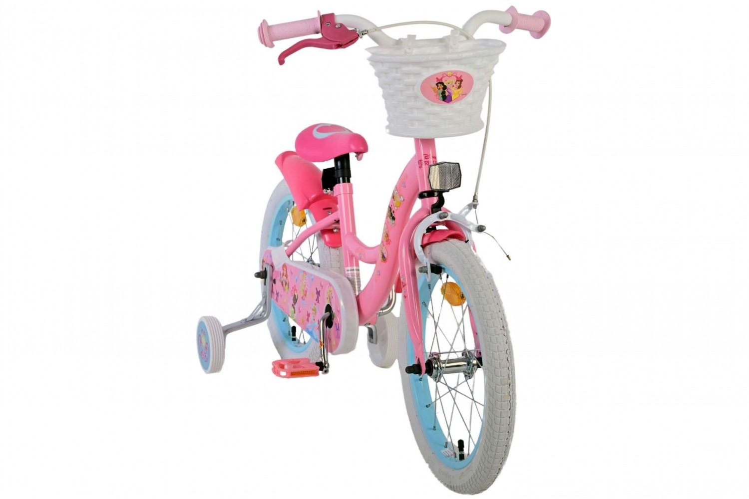 Disney Princess Mädchenfahrrad 16 Zoll Rosa | 2 Handbremsen